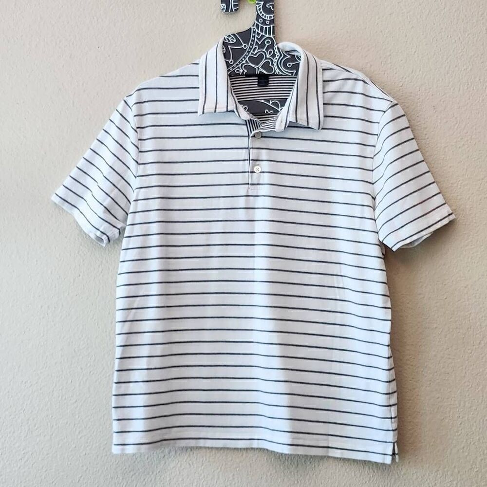 Express Modern fit striped polo shirt Men's Size L